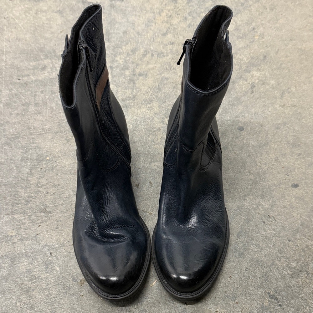 Clarks Dark Leather Ankle Booties